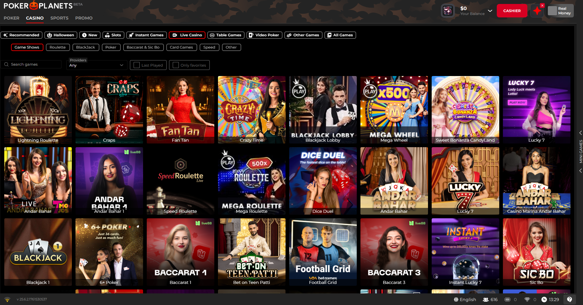 PokerPlanets Live Casino